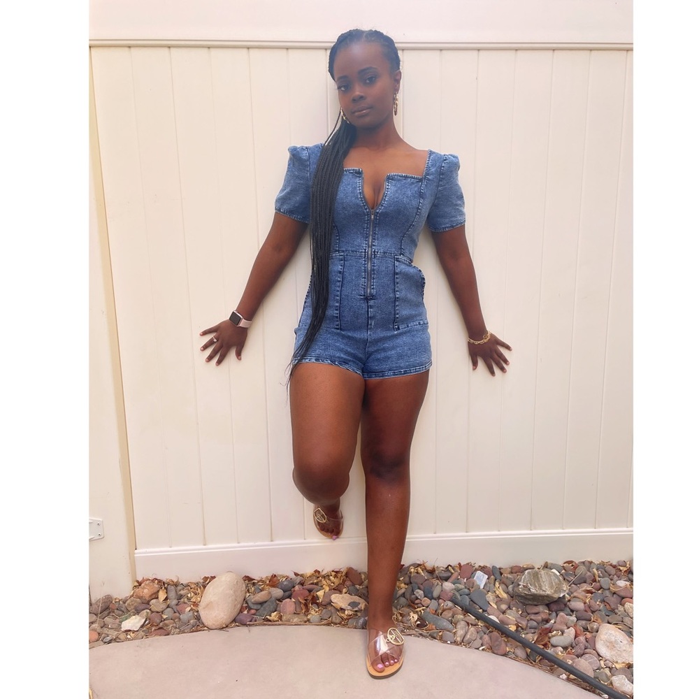 Denim romper